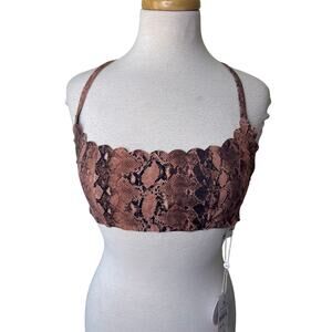 PQ Swim Kaa Reversible Seamless Wave Bikini Top Size D NWT